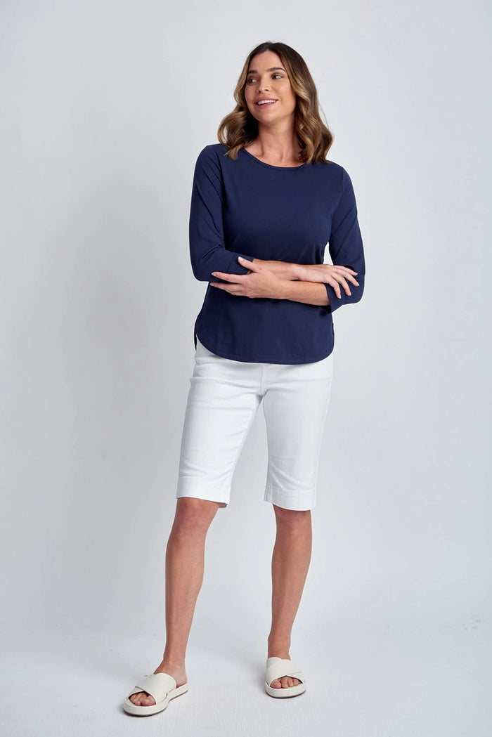 Goondiwindi Cotton 3/4 Sleeve Tee in Navy 3152