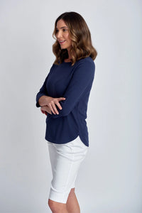 Goondiwindi Cotton 3/4 Sleeve Tee in Navy 3152