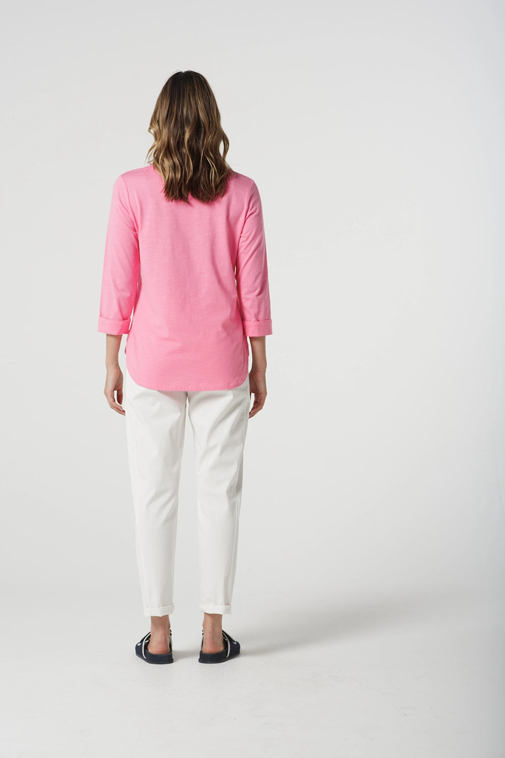 Goondiwindi Cotton 3/4 Sleeve Tee in Pink Cosmos 3152