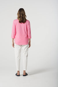 Goondiwindi Cotton 3/4 Sleeve Tee in Pink Cosmos 3152