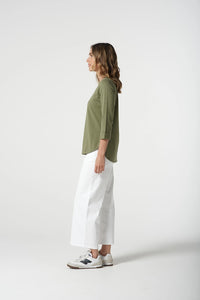 Goondiwindi Cotton 3/4 Sleeve Tee in Sage Green 3152