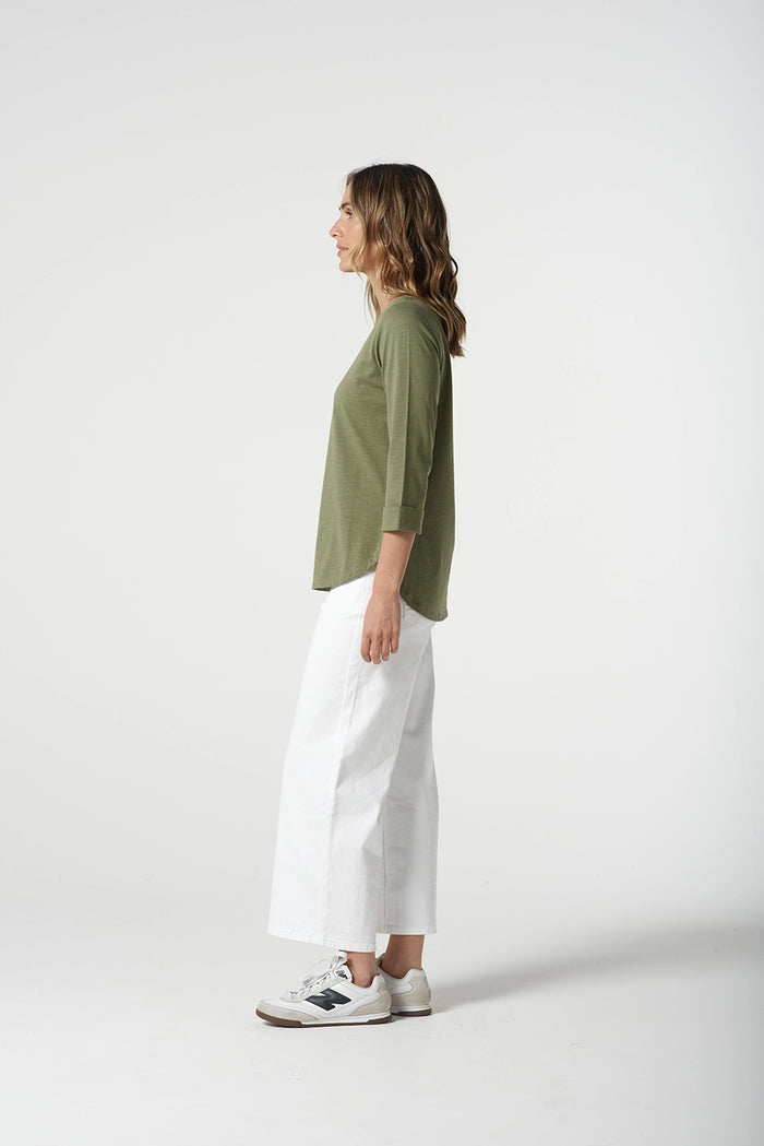 Goondiwindi Cotton 3/4 Sleeve Tee in Sage Green 3152