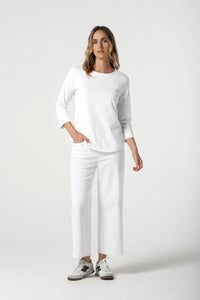 Goondiwindi Cotton 3/4 Sleeve Tee in White 3152