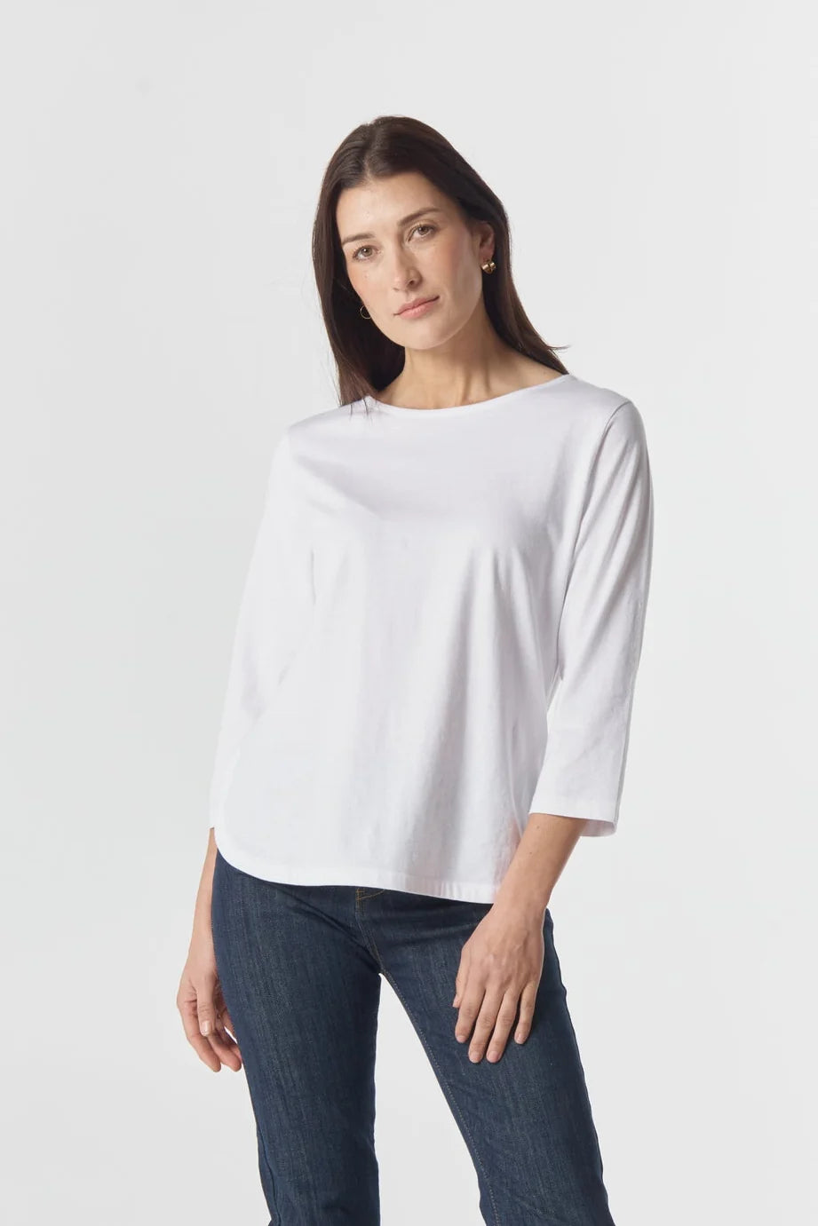 Goondiwindi Cotton 3/4 Sleeve Tee in White 3152