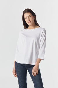 Goondiwindi Cotton 3/4 Sleeve Tee in White 3152