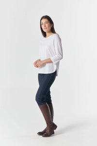 Goondiwindi Cotton 3/4 Sleeve Tee in White 3152