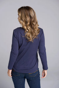 Goondiwindi Long Sleeve Classic Tee in Navy 3153