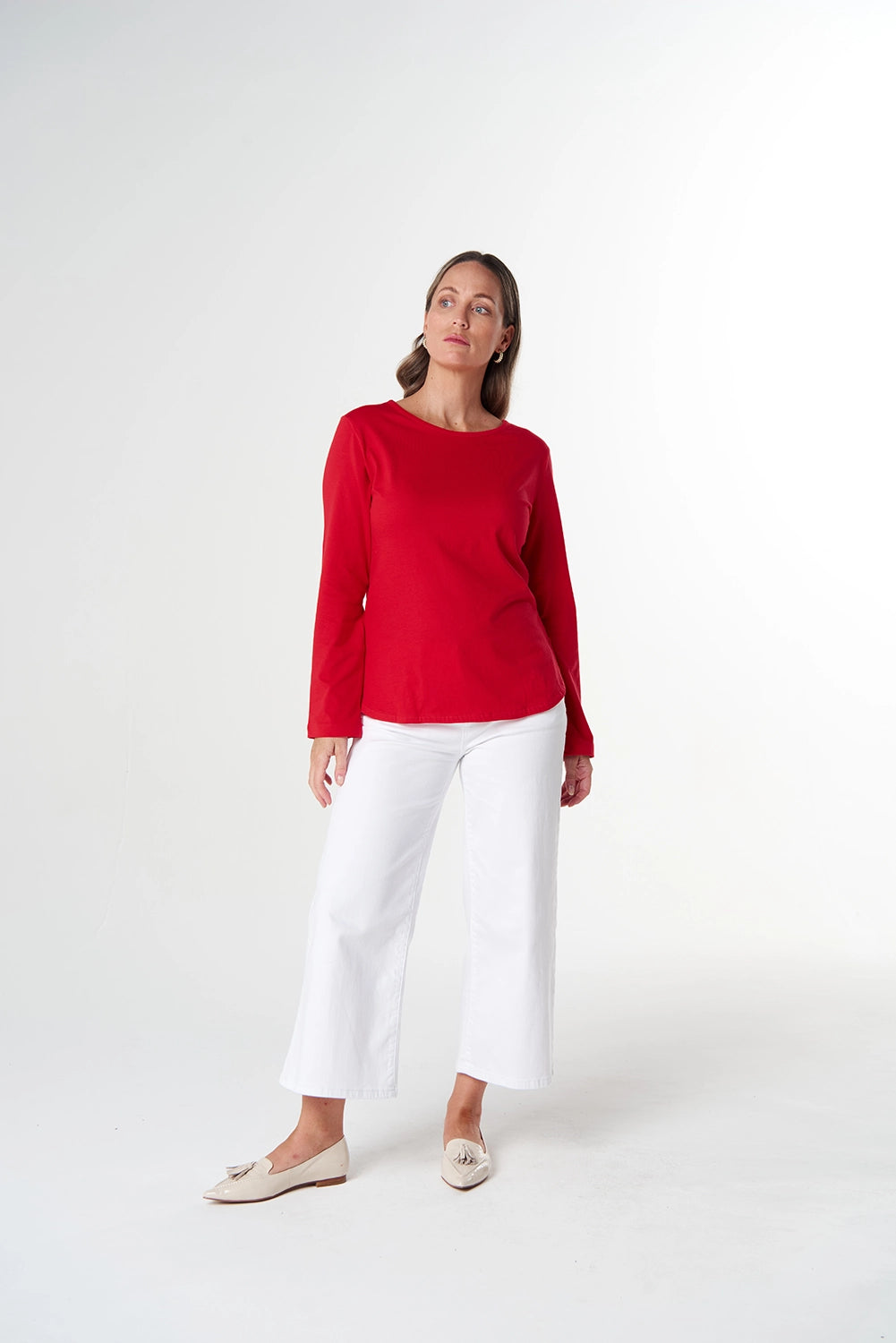 Goondiwindi Cotton Our Classic Jersey Tee in Poinsettia 3153