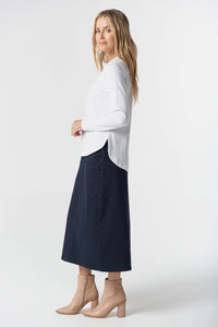 Goondiwindi Long Sleeve Classic Tee in White 3153