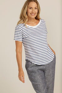 Goondiwindi Cotton Crew Neck Stripe Tee 3187-5