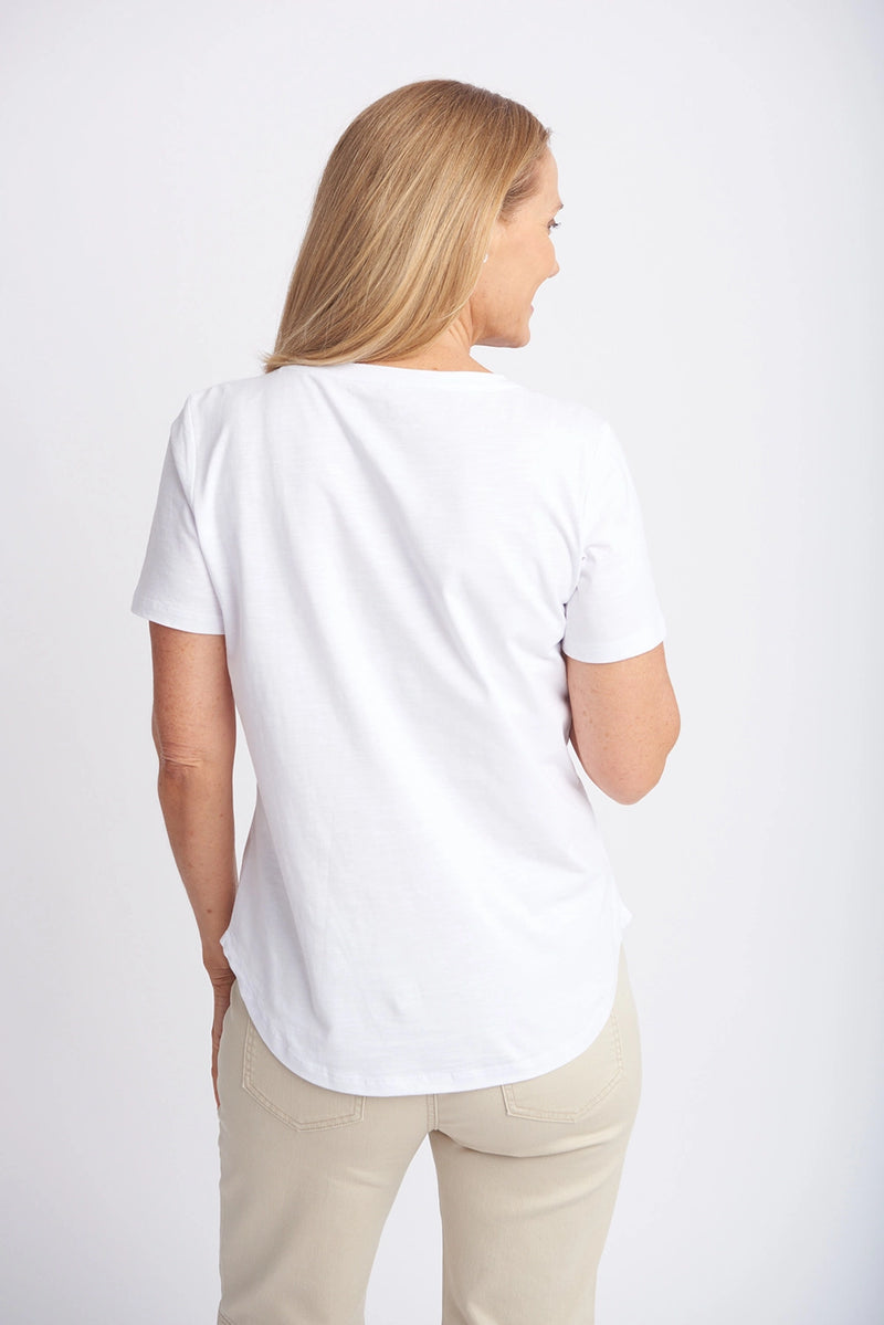 Goondiwindi Cotton V Neck Tee White 3260