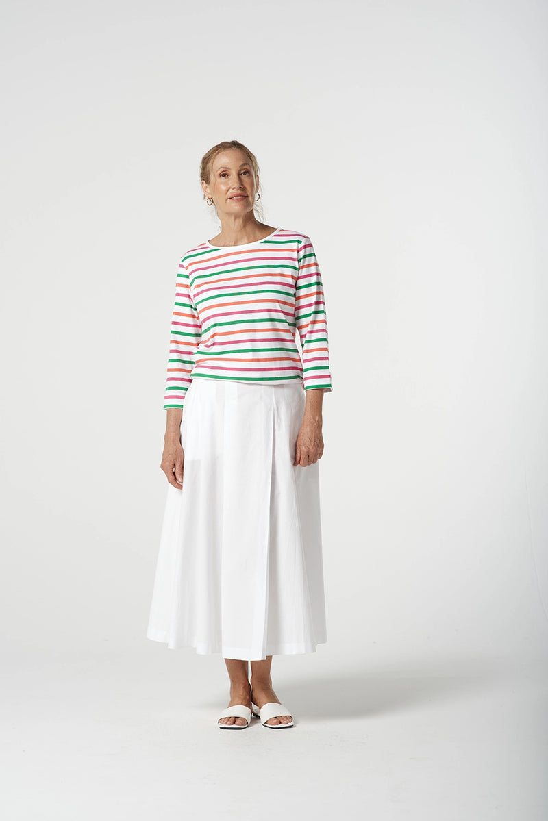 Goondiwindi Cotton Multi Stripe Tee in Kelly Green 3261-22