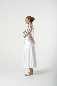 Goondiwindi Cotton Multi Stripe Tee in Kelly Green 3261-22