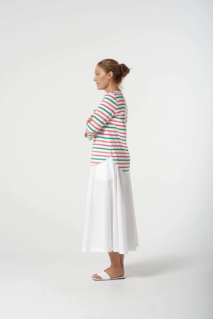 Goondiwindi Cotton Multi Stripe Tee in Kelly Green 3261-22