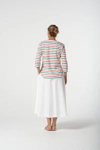 Goondiwindi Cotton Multi Stripe Tee in Kelly Green 3261-22