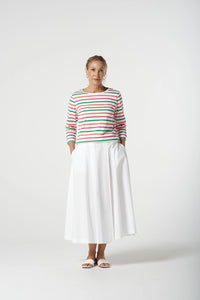 Goondiwindi Cotton Multi Stripe Tee in Kelly Green 3261-22