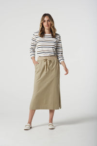 Goondiwindi Cotton Multi Stripe Tee in Otter 3261-22