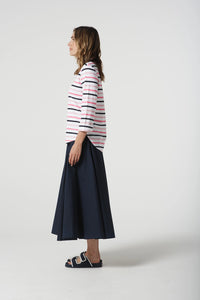 Goondiwindi Cotton Multi Stripe Tee in Pink Cosmos 3261-22