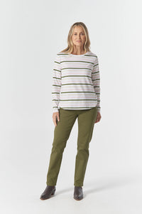 Goondiwindi Cotton Original Multi Stripe Long Sleeve in Sage Multi Stripe 3264