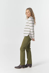 Goondiwindi Cotton Original Multi Stripe Long Sleeve in Sage Multi Stripe 3264