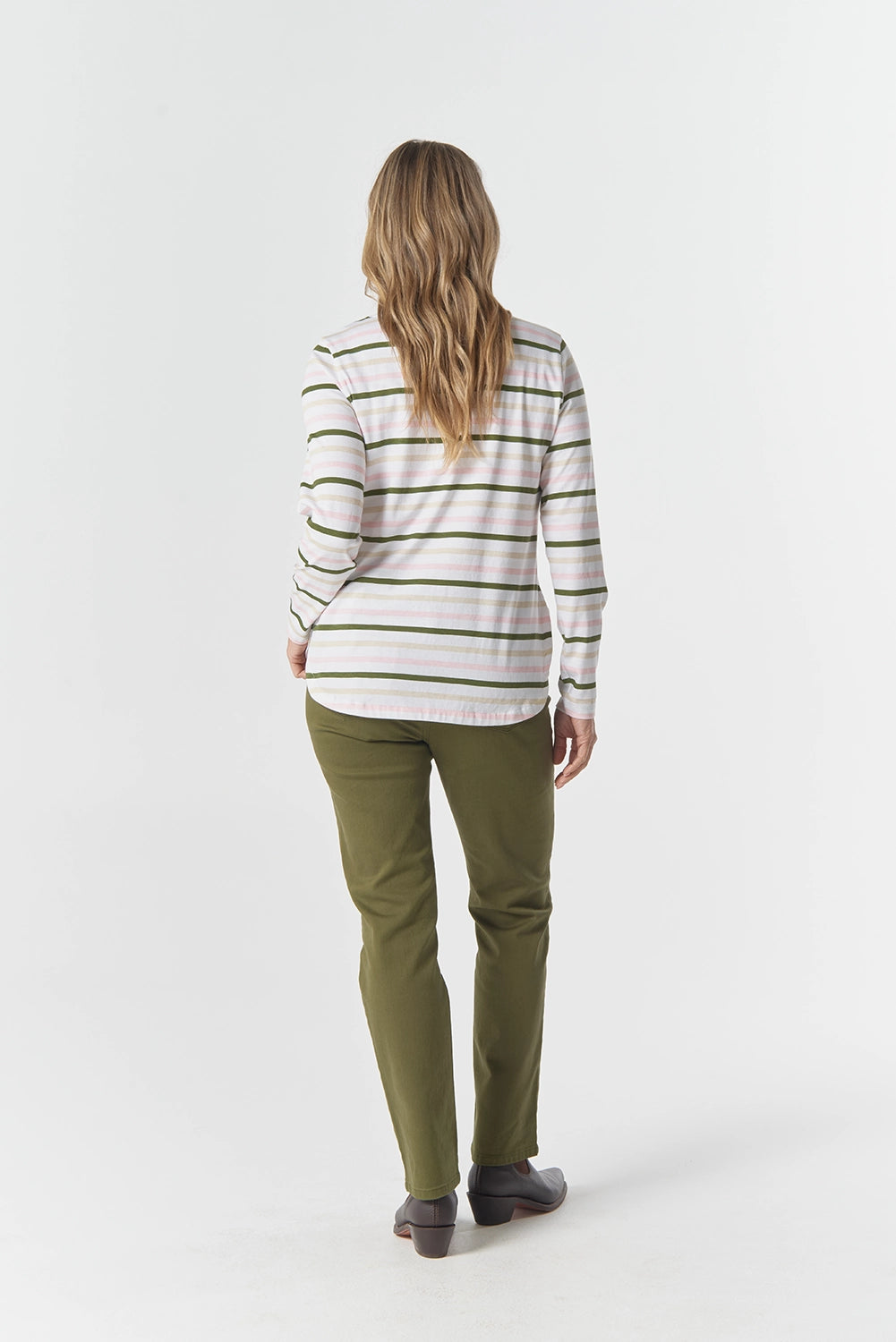 Goondiwindi Cotton Original Multi Stripe Long Sleeve in Sage Multi Stripe 3264