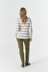 Goondiwindi Cotton Original Multi Stripe Long Sleeve in Sage Multi Stripe 3264