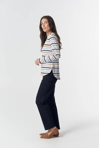 Goondiwindi Cotton Original Multi Stripe Long Sleeve in Skyride Blue Multi 3264
