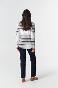 Goondiwindi Cotton Original Multi Stripe Long Sleeve in Skyride Blue Multi 3264