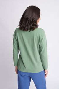 Goondiwindi Cotton Zip Rugby in Sage 3277GC