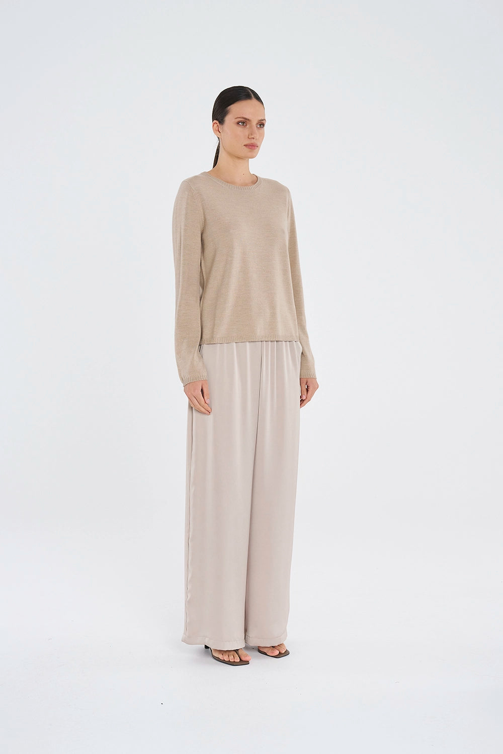 Mela Purdie Crew Sweater in Camel F14 9307