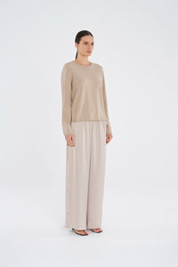 Mela Purdie Crew Sweater in Camel F14 9307