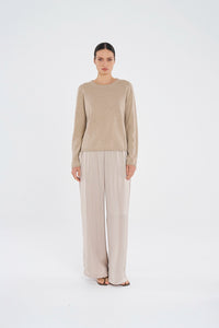 Mela Purdie Crew Sweater in Camel F14 9307