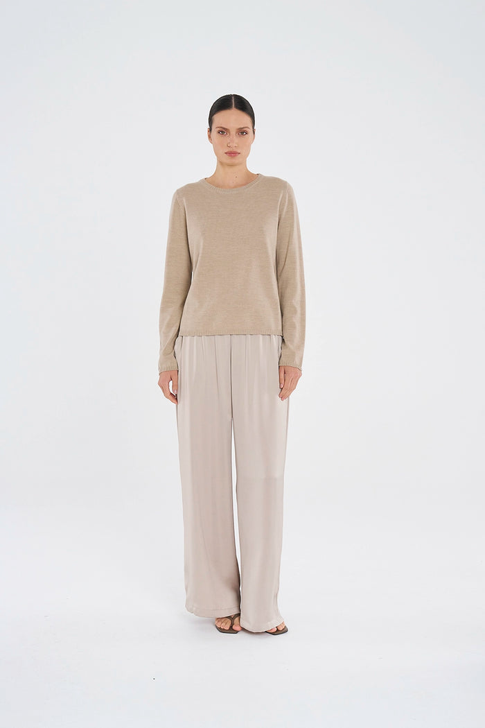 Mela Purdie Crew Sweater in Camel F14 9307
