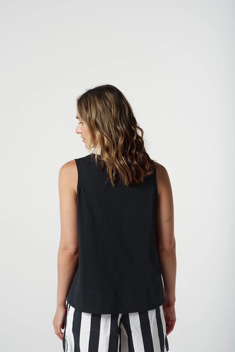 Goondiwindi Cotton Sleeveless Polo in Navy 3306
