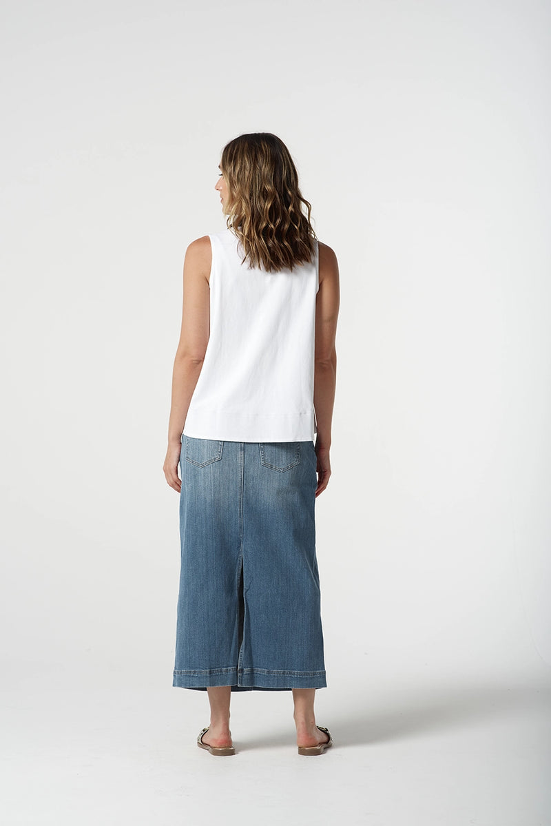 Goondiwindi Cotton Sleeveless Polo in White 3306