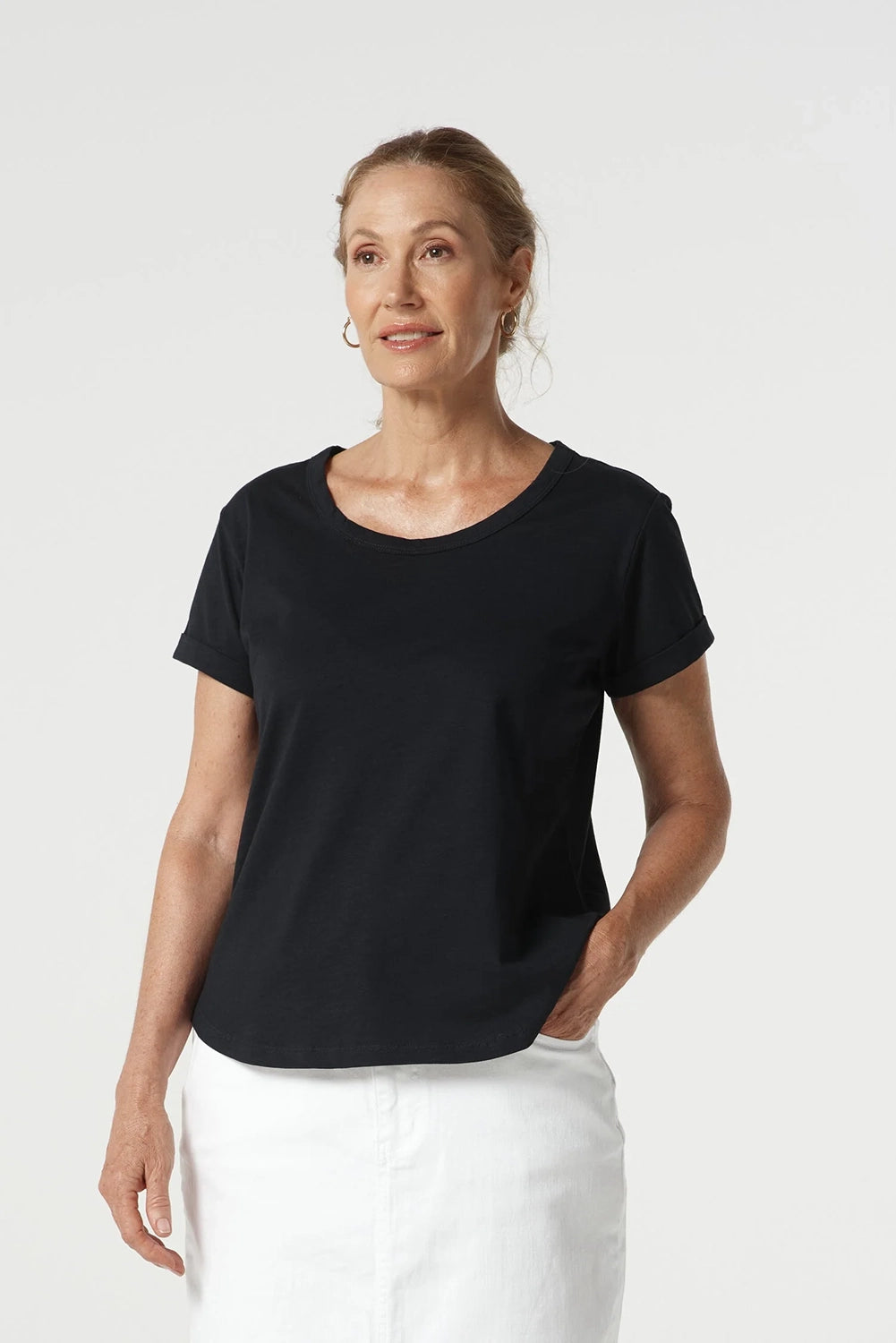 Goondiwindi Cotton Crew Neck Tee in Navy 3313