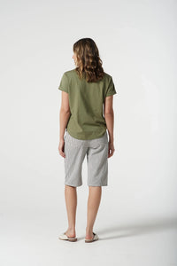 Goondiwindi Cotton Crew Neck Tee in Sage Green 3313