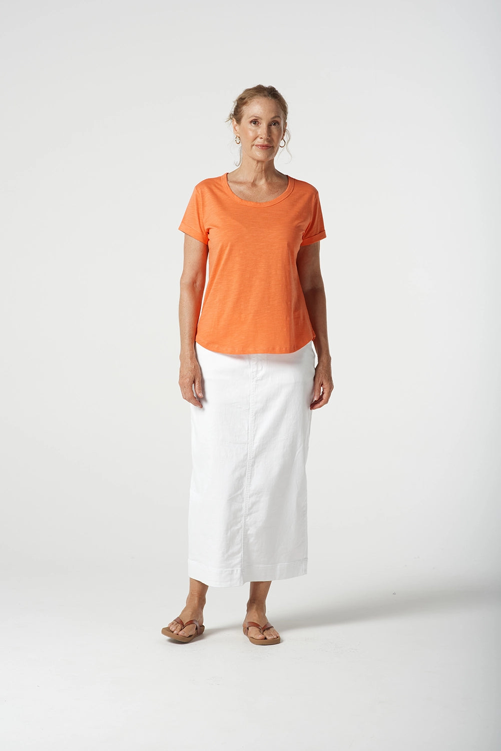 Goondiwindi Cotton Crew Neck Tee in Sunset 3313