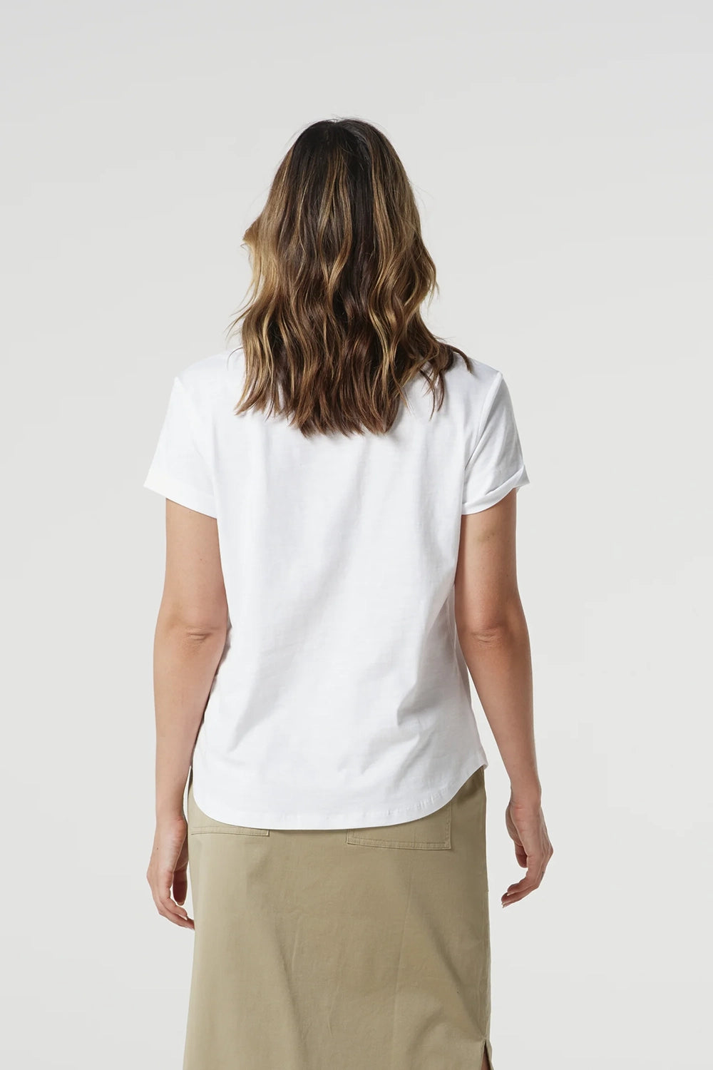 Goondiwindi Cotton Crew Neck Tee in White 3313
