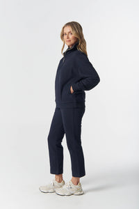Goondiwindi Cotton Rugged Half Zip Cotton Sweater in Dark Navy 3319