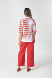Goondiwindi Cotton Multi Stripe Polo in Camel 3330-27