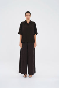 Mela Purdie Wide Cross Pant in Fudge F65 1944