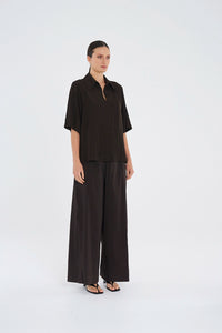 Mela Purdie Wide Cross Pant in Fudge F65 1944