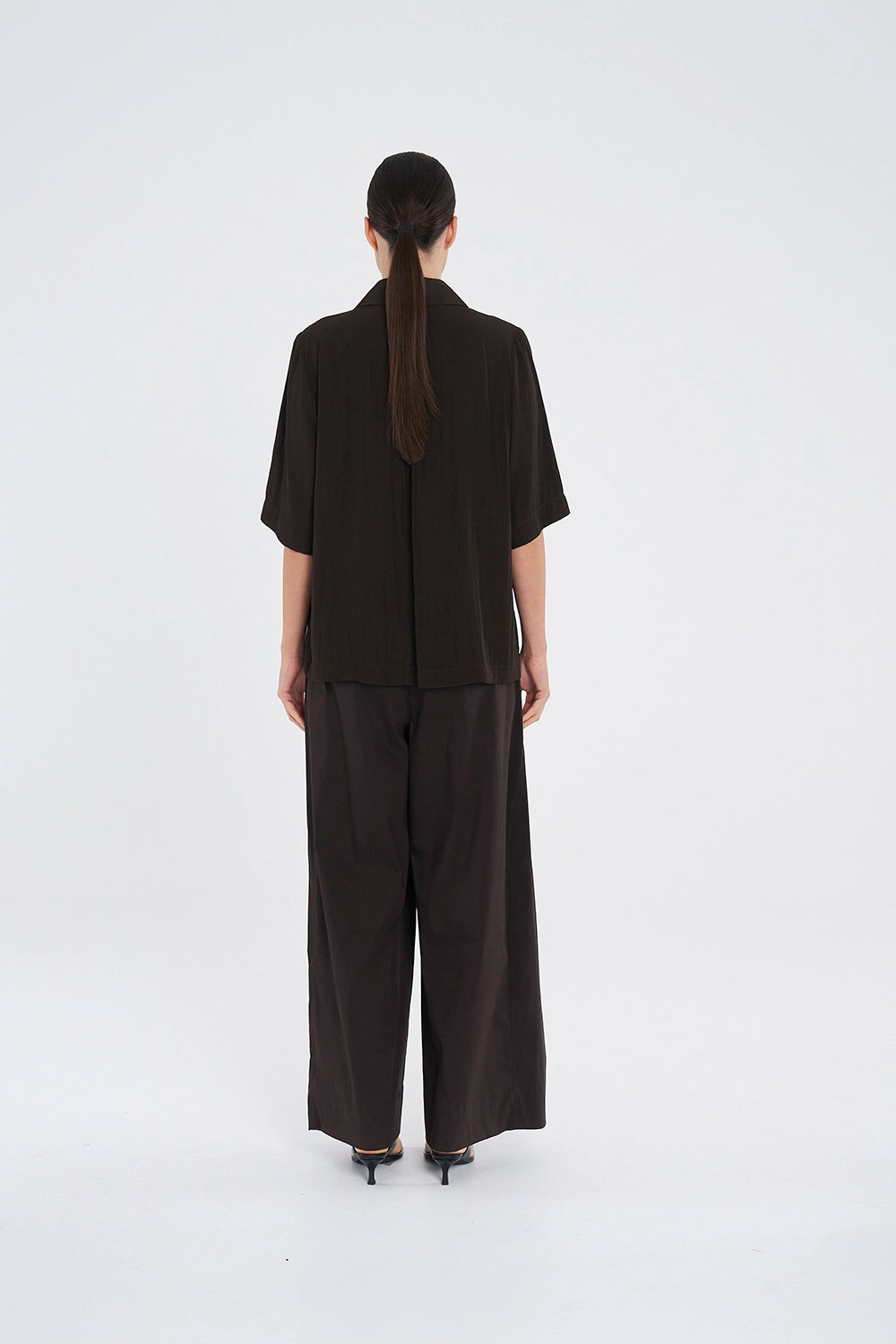 Mela Purdie Wide Cross Pant in Fudge F65 1944
