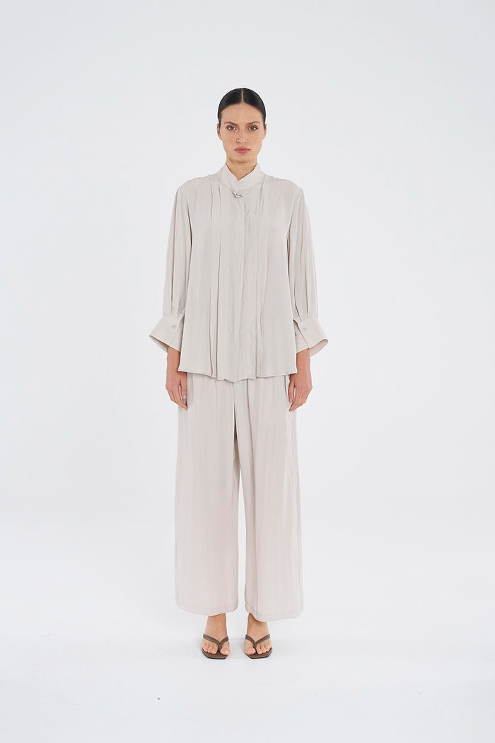 Mela Purdie Folded Blouse in Oyster F67 8946 - Pre-Order February Delivery