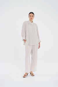 Mela Purdie Folded Blouse in Oyster F67 8946