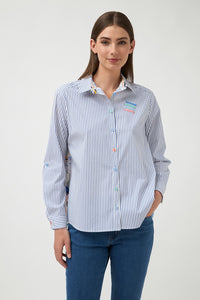 Bariloche Calaroja Patchwork Shirt  in Blue 3788314