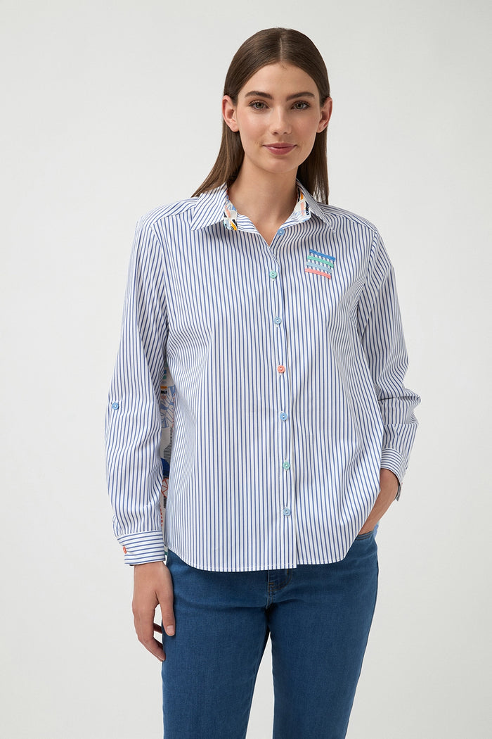 Bariloche Calaroja Patchwork Shirt  in Blue 3788314