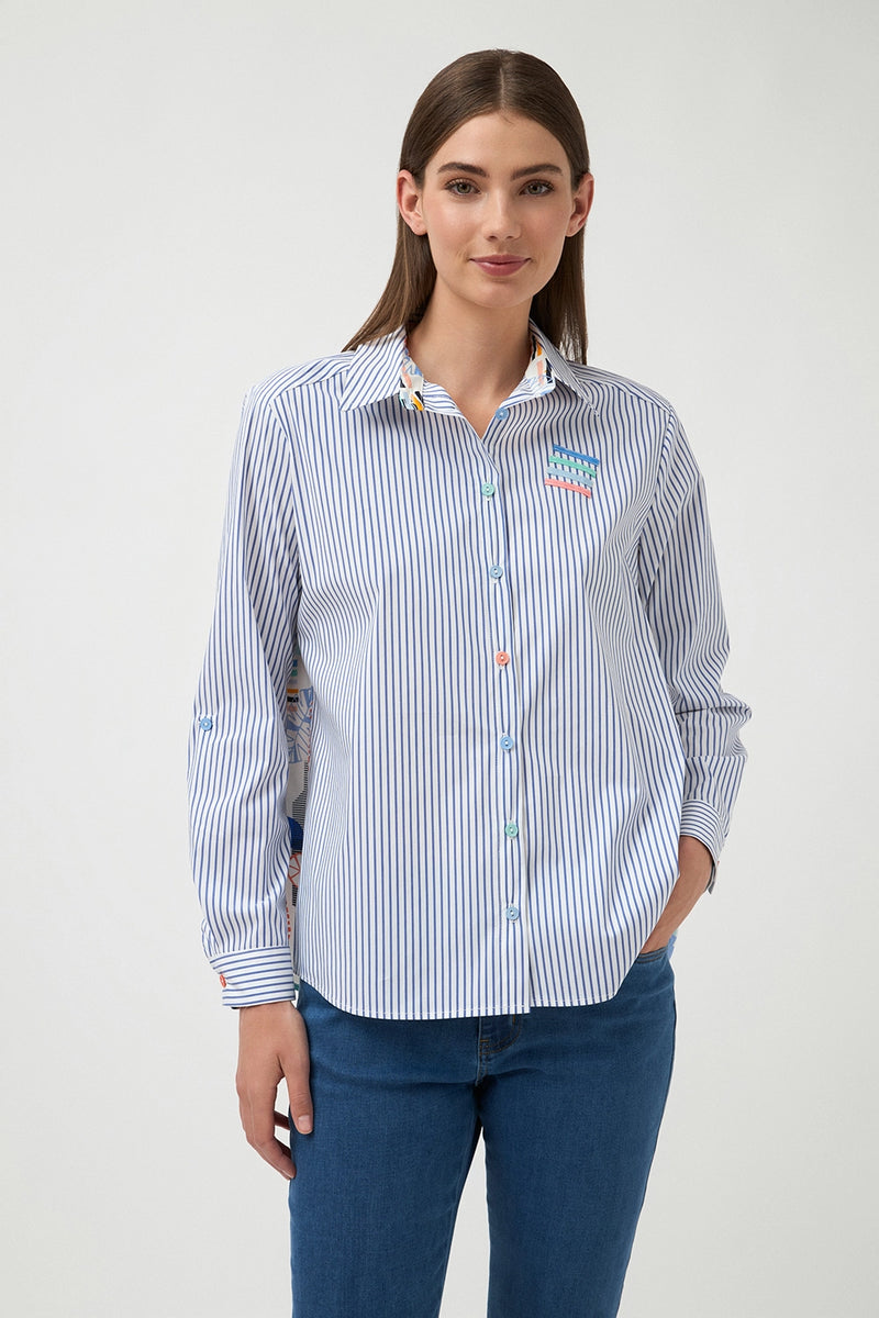 Bariloche Calaroja Patchwork Shirt  in Blue 3788314