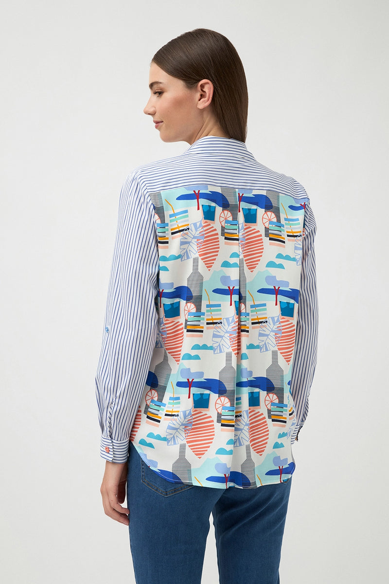 Bariloche Calaroja Patchwork Shirt  in Blue 3788314